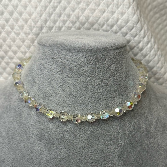 FINAL PRICE DROP Vintage Faceted Crystal Choker & Earrings - Picture 3 of 5